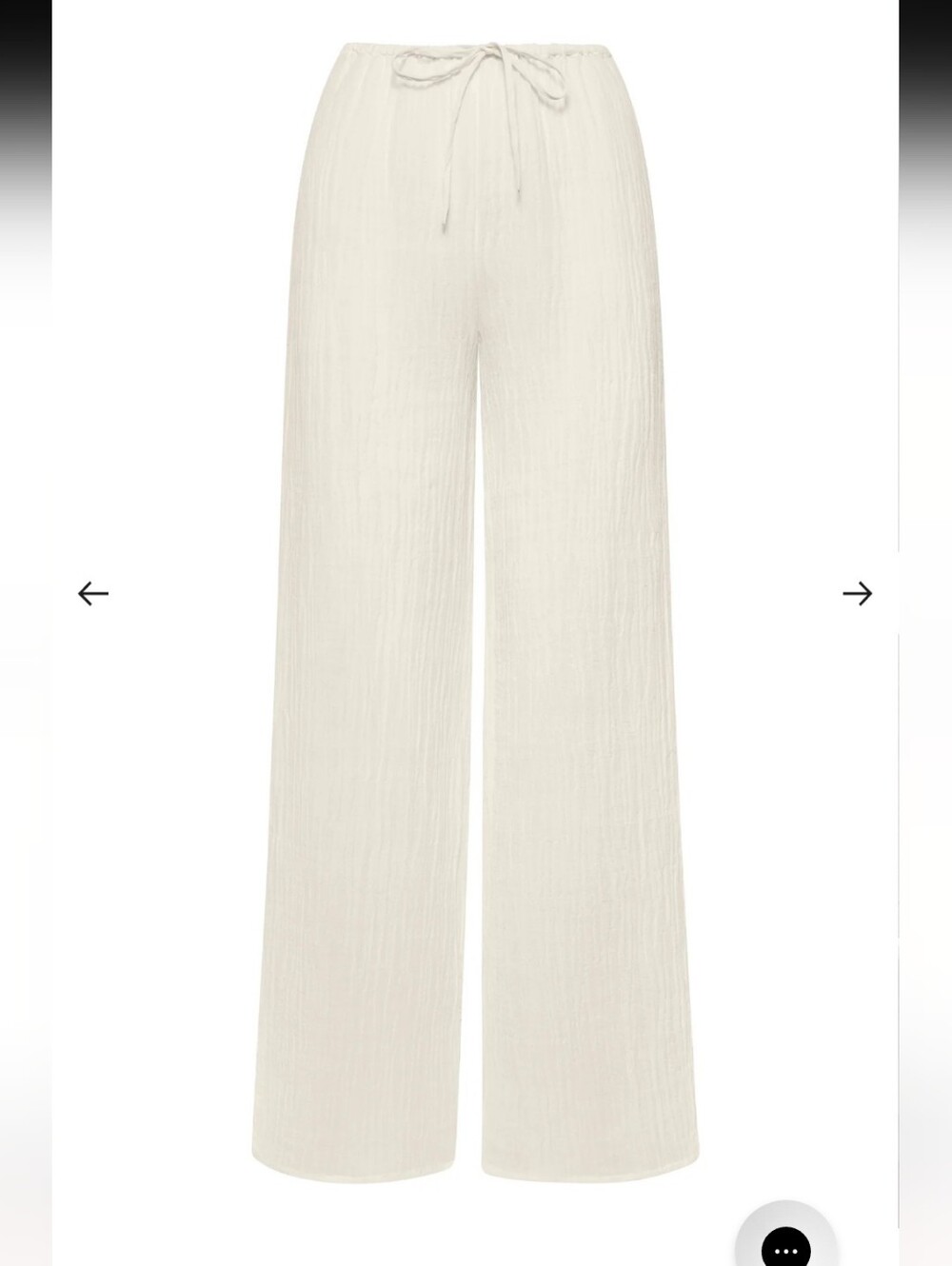 Monday Swimwear Belize Pants In White Crinkle Linen
